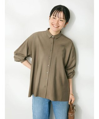 CRAFT STANDARD BOUTIQUE バックプリーツシャツ Khaki