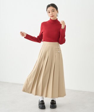 earth music&ecology やわらかタッチタートルネックニットプルオーバー Red