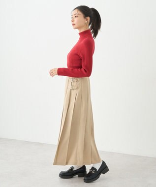 earth music&ecology やわらかタッチタートルネックニットプルオーバー Red