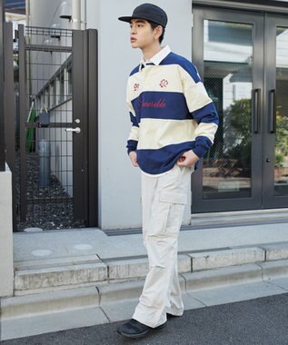 WEGO グラフィックラガーシャツ オフホワイト