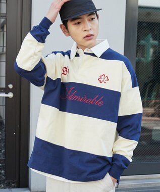 WEGO グラフィックラガーシャツ オフホワイト