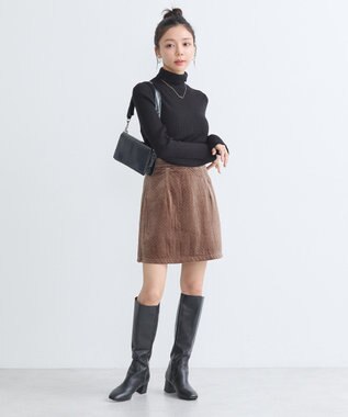 earth music&ecology やわらかタッチタートルネックニットプルオーバー Black