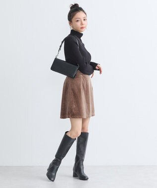 earth music&ecology やわらかタッチタートルネックニットプルオーバー Black