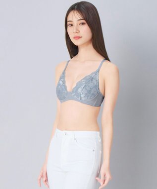 Wing ノンワイヤーブラ ここちよいつけごこち 気になる姿勢を意識しやすく 【キモチ上向きブラ】 ブラジャー KB7200 ウイング／ワコール グレイッシュブルー