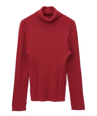 earth music&ecology やわらかタッチタートルネックニットプルオーバー Red