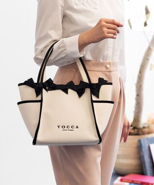 TOCCA OCTUPLE RIBBON TOTE M トートバッグ M ブラック系5