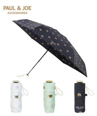 MOONBAT 【UVカット/コンパクト】ポール & ジョー (PAUL & JOE ACCESSOIRES) 折りたたみ雨傘 ドットヌネット ネイビーブルー