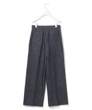 ICB L 【洗える】 コットンリアクティブデニム ワイドストレートパンツ インディゴ系