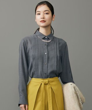 【SHIHOさん着用】TWハイツイストビエラタックディテール ブラウス