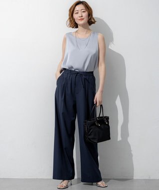 23区 S 【新色追加/Oggi掲載】ミスティサテン タンクトップ スカイブルー系