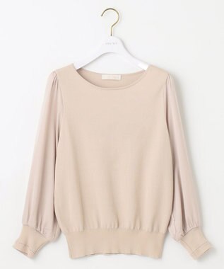 ANY SIS 【洗える】異素材コンビ ニット アイボリー