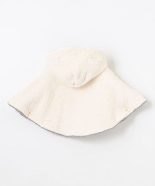 組曲 KIDS 【90㎝】くま耳 キルトマント グレー系