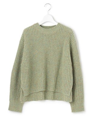 23区 L ウールバルキーカラーミックス ニット グリーン系