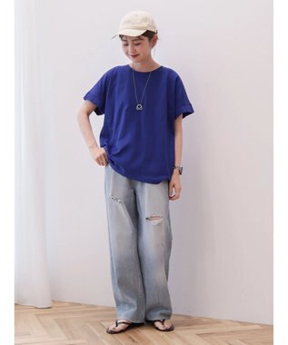 AMERICAN HOLIC 接触冷感袖タックカットプルオーバー Purple