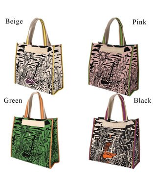 tsumori chisato CARRY サボテンと太陽 トートバッグ Lサイズ　【たっぷり収納】 ブラック