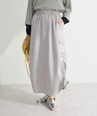 Green Parks サテンカーゴスカート Gray