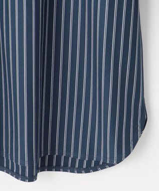J.PRESS LADIES L ストライプジャージー シャツカラー カットソー ダルブルー系1