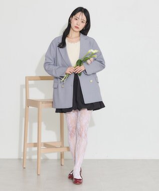 earth music&ecology ダブルテーラードジャケット 杢グレー