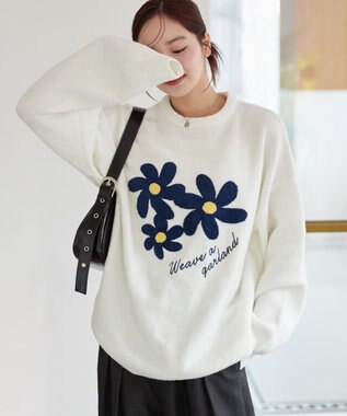 WEGO フラッフィーグラフィックBIGニットプルオーバー 柄2