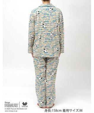 WACOAL ワコール_リラックス＆スリープ パジャマ 長袖 長ズボン オーガニックコットン100%(本体) PEANUTS スヌーピー レディース FDX552 /ワコール クリーム