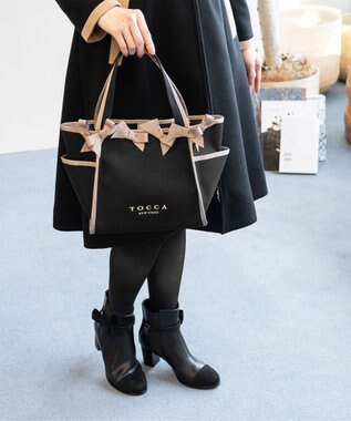 TOCCA OCTUPLE RIBBON TOTE M トートバッグ M ブラック系