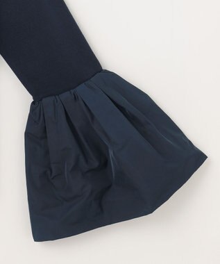 #Newans 【洗える】コンビネーションベルスリーブニット ネイビー