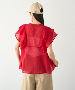 earth music&ecology ラッフルブラウス Off White