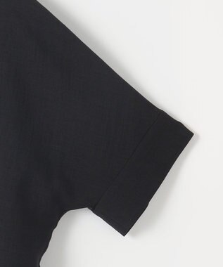 自由区 【セットアップ対応・接触冷感・UVカット・洗える】ライトリネンライク Tブラウス ブラック