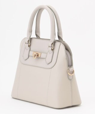 ANY SIS 【2WAY】ラインベルトブガッティ バッグ ライトグレー