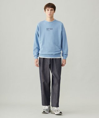 UNFILO MENS 【男女兼用】グラフィックプリント スウェットTEE [24年秋冬商品] ブルー(センターロゴ)