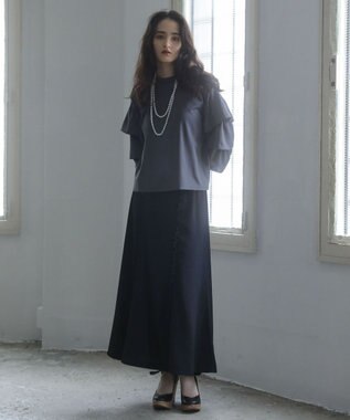 Green Parks ■ＥＳＣＡＲ　フリルスリーブプルオーバー Charcoal Gray