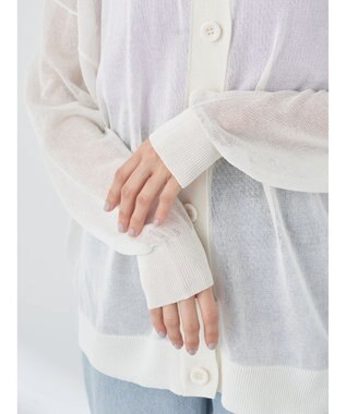 earth music&ecology シアーニットカーディガン White