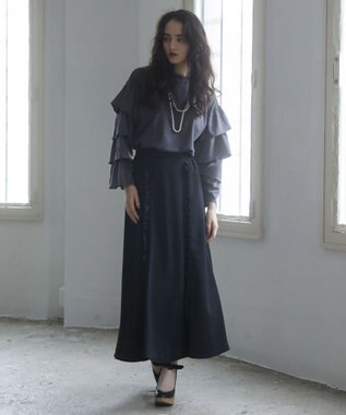 Green Parks ■ＥＳＣＡＲ　フリルスリーブプルオーバー Charcoal Gray