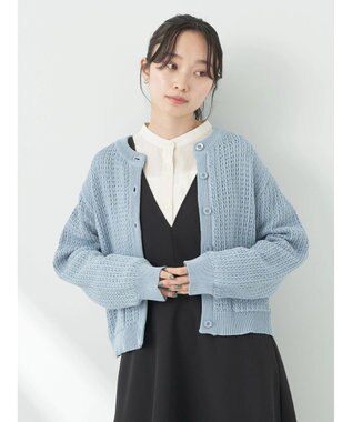 earth music&ecology 透かし柄ポケットカーディガン