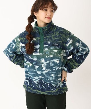 Columbia Columbia/ ウィメンズヘルベチアII プリントクロップドハーフスナップフリース /コロンビア Everblue Sisters、 Rain Forest