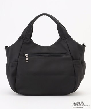 Y'SACCS SNOOPYデザイン サイドギャザー2wayトート　Mサイズ(スケートボード） ブラック