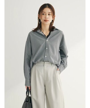 Green Parks ゆったりサッカーシャツ Gingham Check