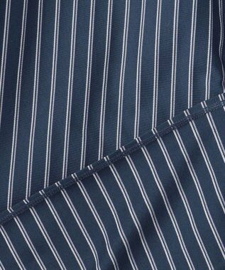 J.PRESS LADIES L ストライプジャージー シャツカラー カットソー ダルブルー系1