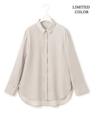 ICB L 【接触冷感・UVケア・速乾・洗える】FluidBackSatin スリットスリーブシャツ トープ系［WEB限定］