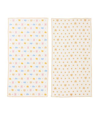 MIKI HOUSE HOT BISCUITS ガーゼタオル2枚組セット アイボリー