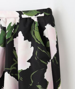 GRACE CONTINENTAL グログランボタニカルスカート ブラック