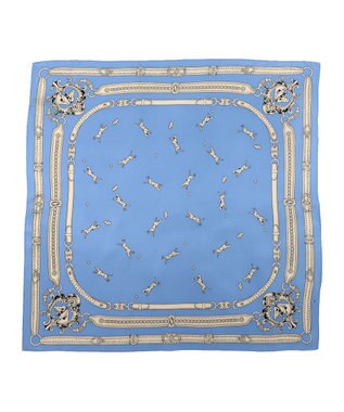 Marca 【Marcaオリジナル】ドッグ 小判 シルクツイル スカーフ ブルー