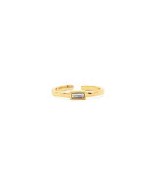 blancotokyo 【金属アレルギー対応】スクエアストーンリング GEMMA RING ゴールド