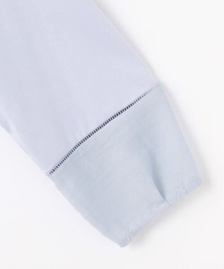 J.PRESS LADIES 【洗える】プレーティングジャージー バンドカラー カットソー サックス系