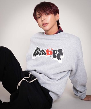 WEGO 【ユニセックス着用ITEM/MLサイズ展開】ハートモチーフプルオーバー 杢グレー