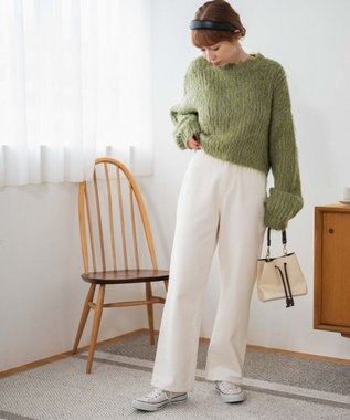 WEGO ブラッシュニットショートプルオーバー グリーン