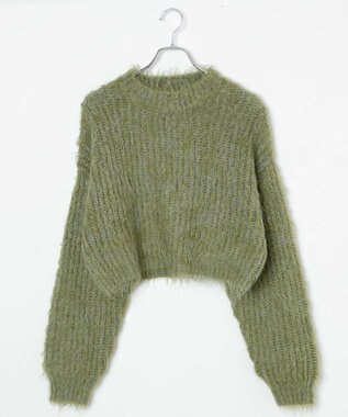 WEGO ブラッシュニットショートプルオーバー グリーン