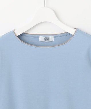 J.PRESS LADIES 【接触冷感・UVケア】スムースジャージー タックスリーブ カットソー サックスブルー系