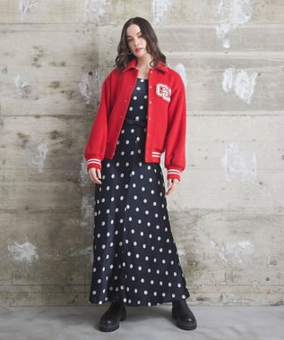 GRACE CONTINENTAL バーシティembジャケット レッド