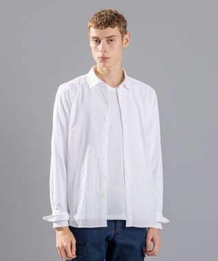 JOSEPH HOMME アロージャガードストレッチ　レギュラーカラーシャツ ホワイト系